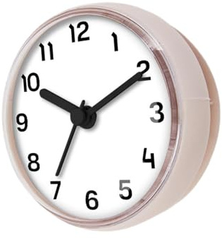 Colcolo Orologio da Bagno Impermeabile, Orologio da Parete, Facile da Leggere, Silenzioso, Semplice, con Ventosa, Piccolo, per Il Bagno, Articoli per, Bianco