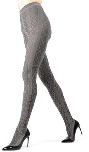 Juneau Diamonds Sweater Tights Mo-389 Med Gray Heather Medium / Large