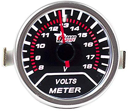 E Support 2 52mm Jauge de Tension Universelle pour Voiture Fumé Teinte Len Volt Gauge LED Lumière Indicateur Instrument