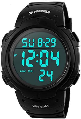 Montre de sport numérique Skmei - Pour homme - Étanche - Rétro-éclairage LED - Multifonctions