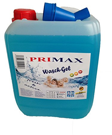 2 x 10 Liter Primax Flüssigwaschmittel mit Arielladuft, Microfasertuch und praktischem Ausgießer
