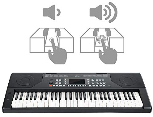 FunKey 61 Edition Touch Keyboard – 61 knappar – Touch Response – 300 ljud och 300 rytmer – övervakningsautomatik och inlärningsfunktioner – USB-, mikrofon- och hörlursuttag – svart