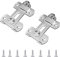 CEEYSEE 2 Stück Edelstahl Riegel Latch Türriegel Beidseitig Flip Latch mit Fester Schraube Bolzenriegel für Bad, Garage, Fenster, Garten, Schrank, Haustierkäfig, Käfigzubehör (SilberFK)