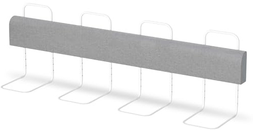 SWANEW 1 barandilla de cama para niños de 200 cm, barrera de protección para cama de bebé con 5 agujeros, altura regulable, protección anticaída suave, para cama familiar y cuna, color gris