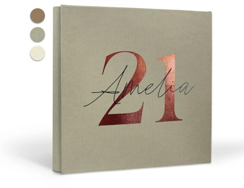 Libro degli ospiti matrimonio, Idea regalo per sposi - Album fotografico per dediche invitati, polaroid e photo booth - Album delle firme personalizzabile 60 pagine (30x30 60 pagine, Carta tela)