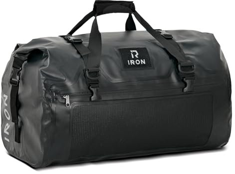 IRON JIA'S Sac Etanche Moto Sac de Voyage Sacoche Arrière MotoSacoches Cavalières Moto Duffel Bag Grande Capacité Durable pour Bateau Canoeing Pêche Camping Piscine Rafting Snowboard