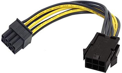 Bolwins R10S 6-Pin auf 8-Pin PCIe Stromkabel Adapter – PCI Express Verlängerungskabel für Grafikkarten, 17 cm, 6-Pin auf 8-Pin Power-Kabel für PC