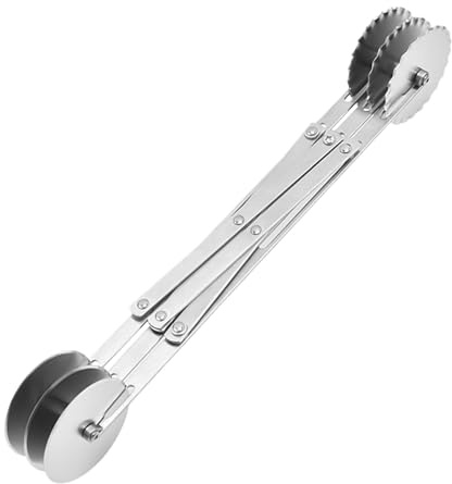 Rotella Tagliapizza, Roulette Da Taglia Pizza Acciaio, Taglia Pasta Fresca A 3 Ruote, Tagliapasta Regolabile Per Tortellini, Rotella Pizza Per Taglio Torte E Pie, Waffle, Pane, Lavabile