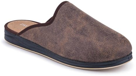 Pavers Wide Fit Supportive Mule Slippers - Khaki Size 8