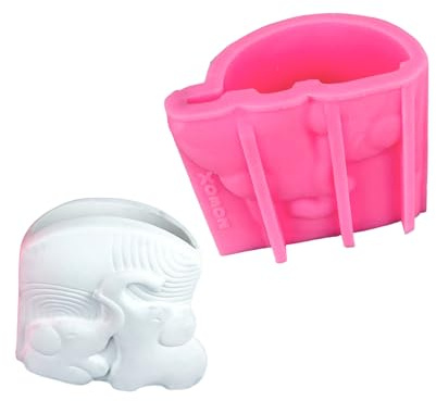 Creative Silicone Concrete Planter Mold Sturdy Silicone Vase Ornament Mold for Making Decorative Elephant Plant Vases Concrete Flower Pots Form