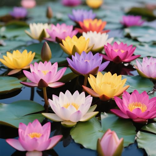 60 semi misti di loto, non OGM, Bassa manutenzione, adatti alla coltivazione in casa, all'aperto e in giardino