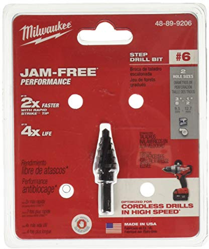 Step Drill Bit, Hss, 2 Sizes, 3/8-1/2 in.