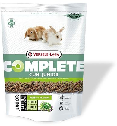 Versele-Laga Complete Cuni Junior | 500 g | Alimento Completo para Conejos de 0 a 8 Meses | Sabrosos pellets Todo en uno | con Fibras largas | Desarrollado por Veterinarios