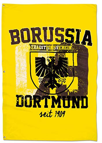 Borussia Dortmund BVB-Hissfahne mit Stadtwappen (150 x 100 cm) one Size