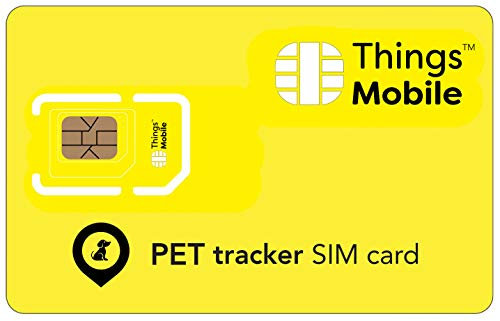 Carte SIM pour Pet GPS Tracker/Traceur pour Animal Domestique - Things Mobile - Couverture Mondiale, réseau Multi-opérateur GSM/2G/3G/4G LTE, sans coûts Fixes, sans échéance. 10 € de crédit Inclus