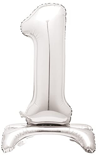 Majestic Silver 1 - Shaped Foil Balloon (76cm) - Elegant & Standalone Party Decor- Perfect for Milestone Celebrations - 1 Pc