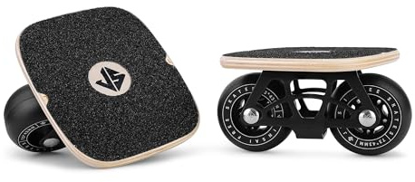 FreeSkates Portable Roller Road Drift Skates Plate, with Maple Deck Anti-Slip, Board Split Skateboard with PU Wheels High-end Bearings(Black)