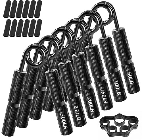 FAURIMMER Hand Grip Strengthener Set, 6-Pack 50LB to 300LB Hand Grips Finger Strengthener, Heavy-Duty Grip Strength Trainer with Protective Foam for Forearm Exercise, Hand Gripper, Hand Therapy, Ideal for Home Gym and Muscle Building