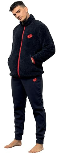 Lotto Tuta Uomo caldo SHERPA - Giacca Pile Invernale con Zip in Caldo Sherpa - Blu, M