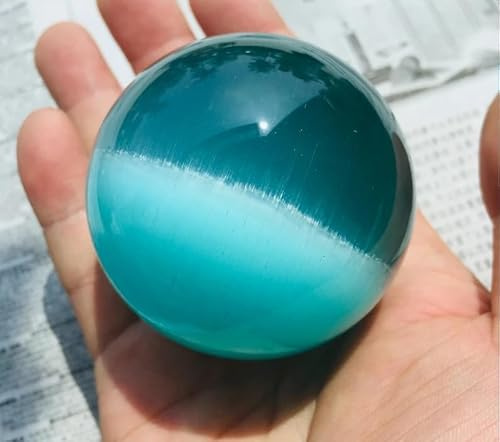 VEKETE 4-10cm Naturale Rosso Occhio Di Gatto Sfera Di Cristallo Divinazione Energia Sfera Di Pietra Fotografia Palla Decorativa Collezionista Di Gioielli, 6cm