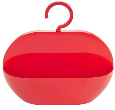 Avilia Cestino Portaoggetti per Doccia - Cestino Portaoggetti con Gancio, in Plastica, 26x9x23cm, Rosso