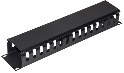 Connetto - Panel guía de Cables para armarios Rack 19 2U de Jaula Negra 483 x 88 x 70 mm de Metal
