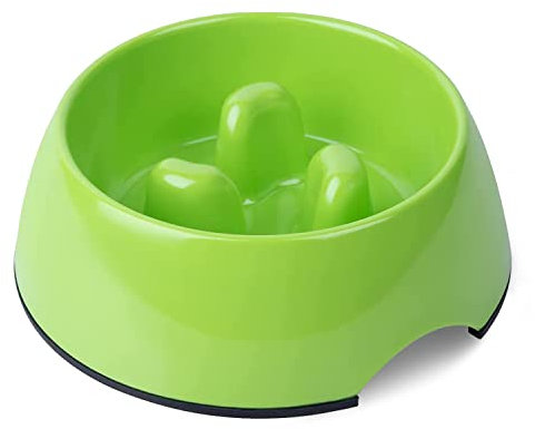SUPERDESIGN Slow Feeder Dog Bowl Cat Bowl 1 Cup Slow Feeding Dog Bowl for Small Medium Breed Anti Gulping Healthy Eating Interactive Bloat Stop Alternative Non Slip Puzzle Dog Food Bowl, Green