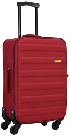 SIGN Stoffkoffer Reisekoffer Trolley (Handgepäck-Mittel-Groß-Set) + 5cm Dehnungsfuge (Weinrot, Handgepäck (60cm))