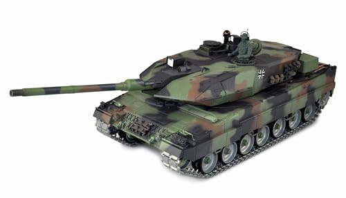 HENG LONG Carro armato radiocomandato 1/16 RC Leopard 2A6 macchia tarn BB+IR (catene metalliche) PRO