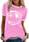 heekpek T Shirt Femme Tee Shirt Haut Top Ete T-Shirts à Manches Courtes Chemises Décontractées en Coton à Col Rond, Rose, XL
