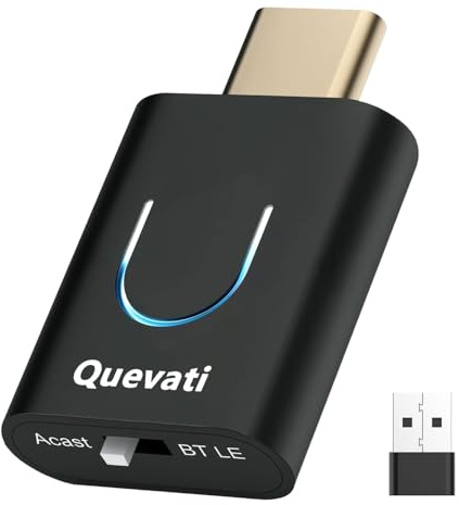 Quevati USB-C Bluetooth 5.3 Audio-Adapter für PS5, Qualcomm-Chip, aptX Adaptive & HD, Premium-Sound, kompatibel mit AirP0ds
