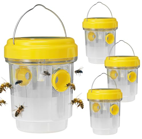 KBIBCK Trappola Calabroni Solare, 2 Pezzi Trappola Solare per Vespe da Appendere, Trappolas Solares da Appendere All'esterno,Trappole per Vespe per Frutteto Fattoria Giardino Terrazza Cortile (Giallo)