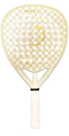 Moonpadel Racchetta da Padel M1 Pro, Carbonio White 12K, Manico Lungo 13 cm, Bilanciamento Alto
