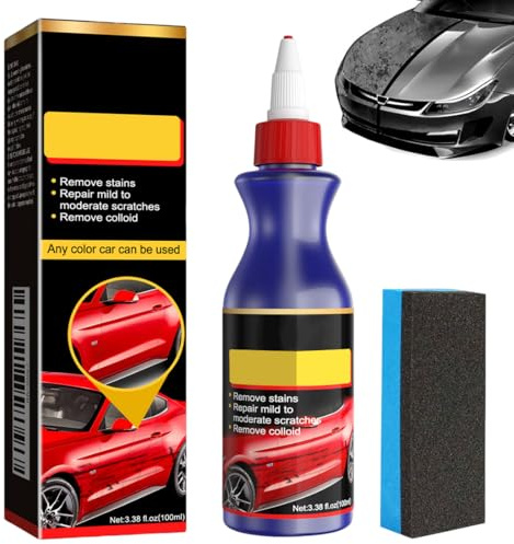 VRYNDH Polish auto rimuovi graffi,100ml Cera Pulitore Auto Professionale,Kit Riparazione Vernice con Spugna,Lucida Carrozzeria Auto per Auto Moto
