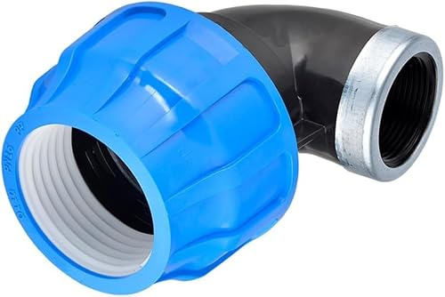 RP RIEGOPRO – Codo PE Rosca Hembra Reforzado | Fitting para Sistemas de Agua y Riego Exterior | Conector para Riego Automático y Tuberías de Agua (1 Unidad, 25mm - 3/4)