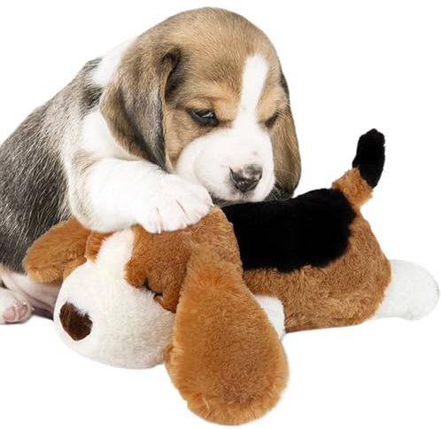 Vhjlfig Jouet en flanelle pour chiot - 44 x 15 cm - Pour chien - Doux et confortable - Aide à la relaxation du sommeil - Stimulation du sommeil - Enrichissement de dentition - Cage à mâcher