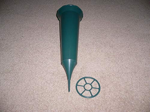 MEMORIAL DARK GREEN GRAVE SPIKE, CEMETERY, FLOWER VASE, POT.