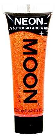 Moon Glow - Neon UV Glitter Face & Body Gel - 12ml Orange – Glitter Face Paint