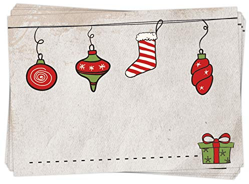 Logbuch-Verlag 25 selbstklebende Weihnachten Etiketten Geschenkaufkleber Aufkleber 7 x 5 cm Namensschilder Namensaufkleber Geschenke Verpackung leer beschreibbar
