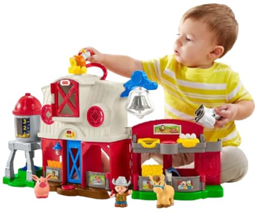 Fisher-Price Little People Caring for Animals Farm - English Edition, interactive playset with Smart Stages learning for toddlers and kids. Ages 1-5 years. GLT78