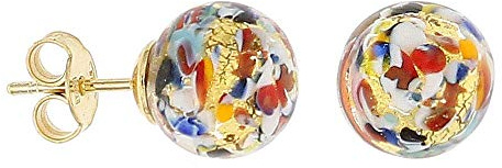 Venetiaurum - Orecchini Perno per Donna Con Perla 10mm In Vetro Originale Di Murano E Argento 925 - Gioiello Made In Italy Certificato