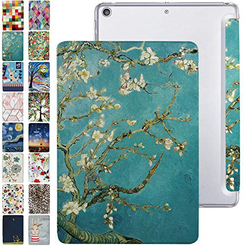 DuraSafe Cases iPad 10.2 Inch 9 Gen 2021 iPad 8 Gen 2020 iPad 7 Gen 2019 [ iPad 9th 8th 7th ] MK663LL/A MK673LL/A MYN62LL/A MW6Y2LL/A TriFold Printed PC Protective Clear Back Cover - Blossom