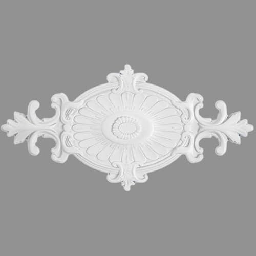 PROVISTON | Rosetta bloccata | Polistirolo | Diametro 590 x 310 mm | Bianco | Alta qualità | Stabile | Assemblaggio semplice | Rosette a soffitto | Design a parete