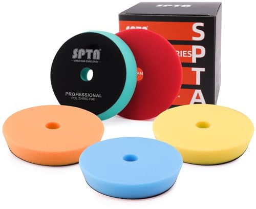 Buffing Polishing Pads, 5'' Orbital Buffer Pads Hook and Loop Buffing Pads, Foam Polish Pad 5 Grits From Coarse to Fine for 5 Inch DA Rotary polisher and Air Polisher Compounding, Polishing and Waxing