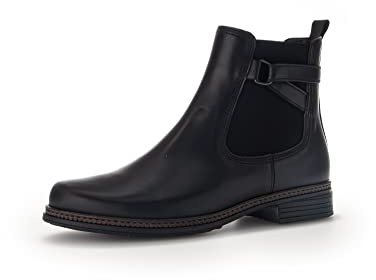 Gabor Women Ankle Boots, Ladies Chelsea Boots,Removable Insole,Low Boots,Half Boots,Bootie,Slip Boots,Lined,Black (Schwarz) / 27,37 EU / 4 UK