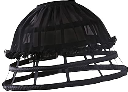 LOVIVER Cage Hoop Skirt Petticoat Lolita Crinoline Underskirt Skirt Pannier Underskirt Girls Hoops Pannier Petticoat for Gown, Cosplay, Wedding, Dress, Black
