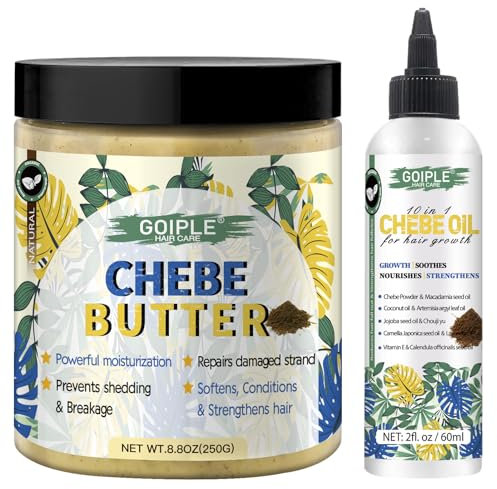 Chebe Haarwachstumsöl und Butter für tiefe Feuchtigkeit - Alle Haartypen, Männer und Frauen