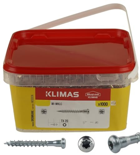 KLIMAS 1 000 st. vinkelbeslag BIG BOX träförbindelseskruvar med ETA (5 x 40–1 000 st.)