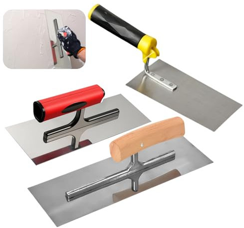 Meyagot 3pcs Cazzuola Lisciante, Frattazzo Per Stucco, Frattone In Acciaio Inox Spatola Per Intonaco Spatola Per Facciate Spatola Per Stucco Con Impugnatura Morbida, Per Intonacatura, Calcestruzzo