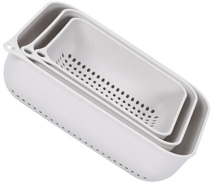 Cabilock Panier De Rangement Pour Fruits Et Légumes Lot De 3 Pièces En Plastique Gris Facile À Installer/démonter Design En Arc Circulaire